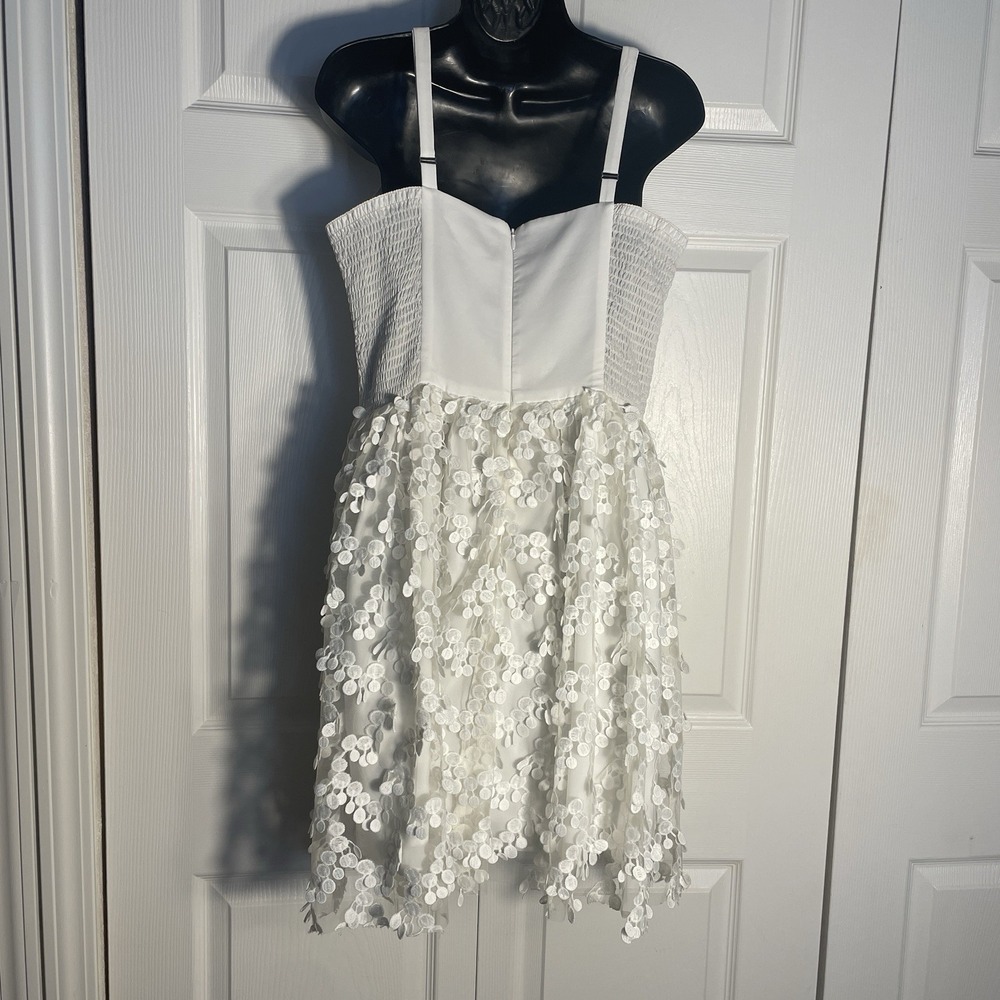 Amanda Uprichard Confetti Lace Dress Women L White Sleeveless  Fairycore Revolve - Picture 4 of 12